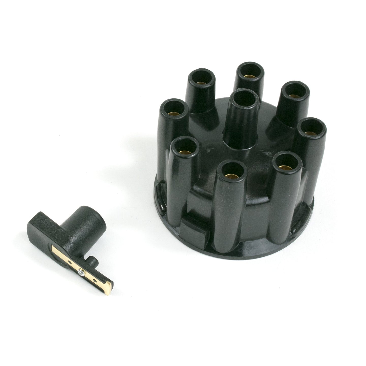 TSP Pro Billet & Ready To Run Distributor Cap And Rotor Kit; 8 Cyl Female; Black Top Street Performance