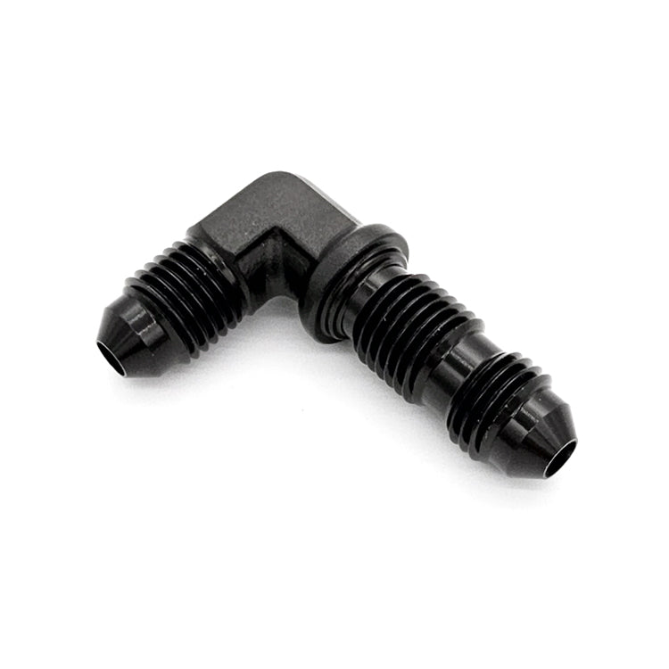 -10AN 90° Male AN Flare Bulkhead Adapter, Black Hard Anodized Aluminum Ace Race Parts