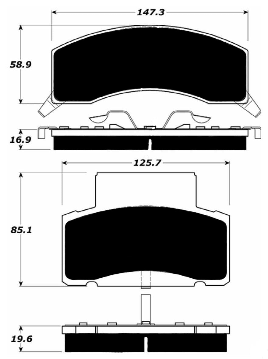 Porterfield Brake Pads for 1995 DODGE RAM 3500 4WD FR SPORT