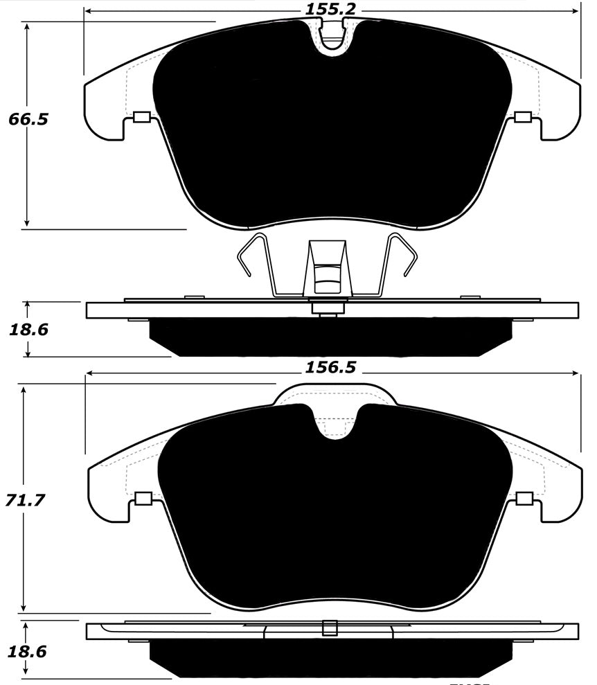 Porterfield Brake Pads for 2009 JAGUAR XF/XFR FR SPORT