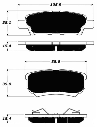 Porterfield Brake Pads for 2016 JEEP COMPASS w/262mm Rear Discs FR SPORT