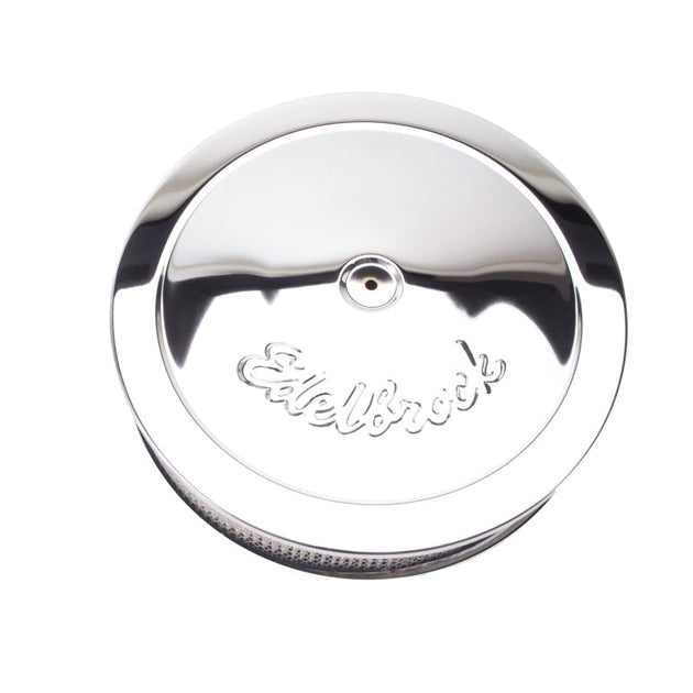 Edelbrock Air Cleaner Pro-Flo Series Round Steel Top Paper Element 14In Dia X 3 75In Dropped Base Edelbrock