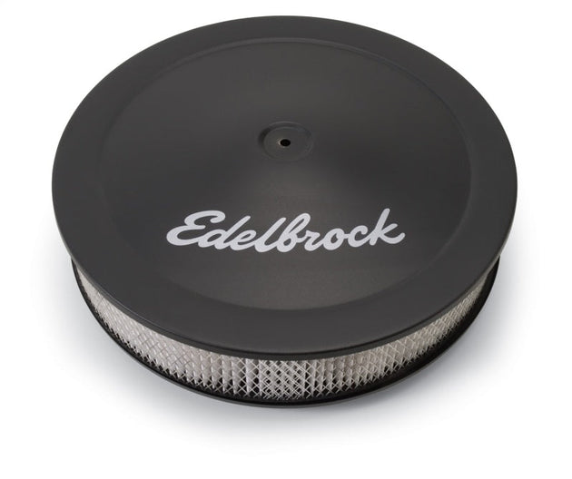 Edelbrock Air Cleaner Pro-Flo Series Round Steel Top Paper Element 14In Dia X 3 75In Dropped Base Edelbrock