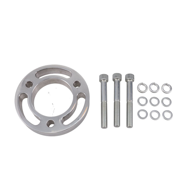 Gilmer Style Crank Pulley Spacer; 5/8 Inch; 2 3/4 Inch Bolts; Polished Top Street Performance