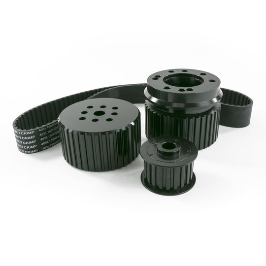 TSP Gilmer Style Pulley Kit; Billet Aluminum; BBC Water Pump; Black Top Street Performance
