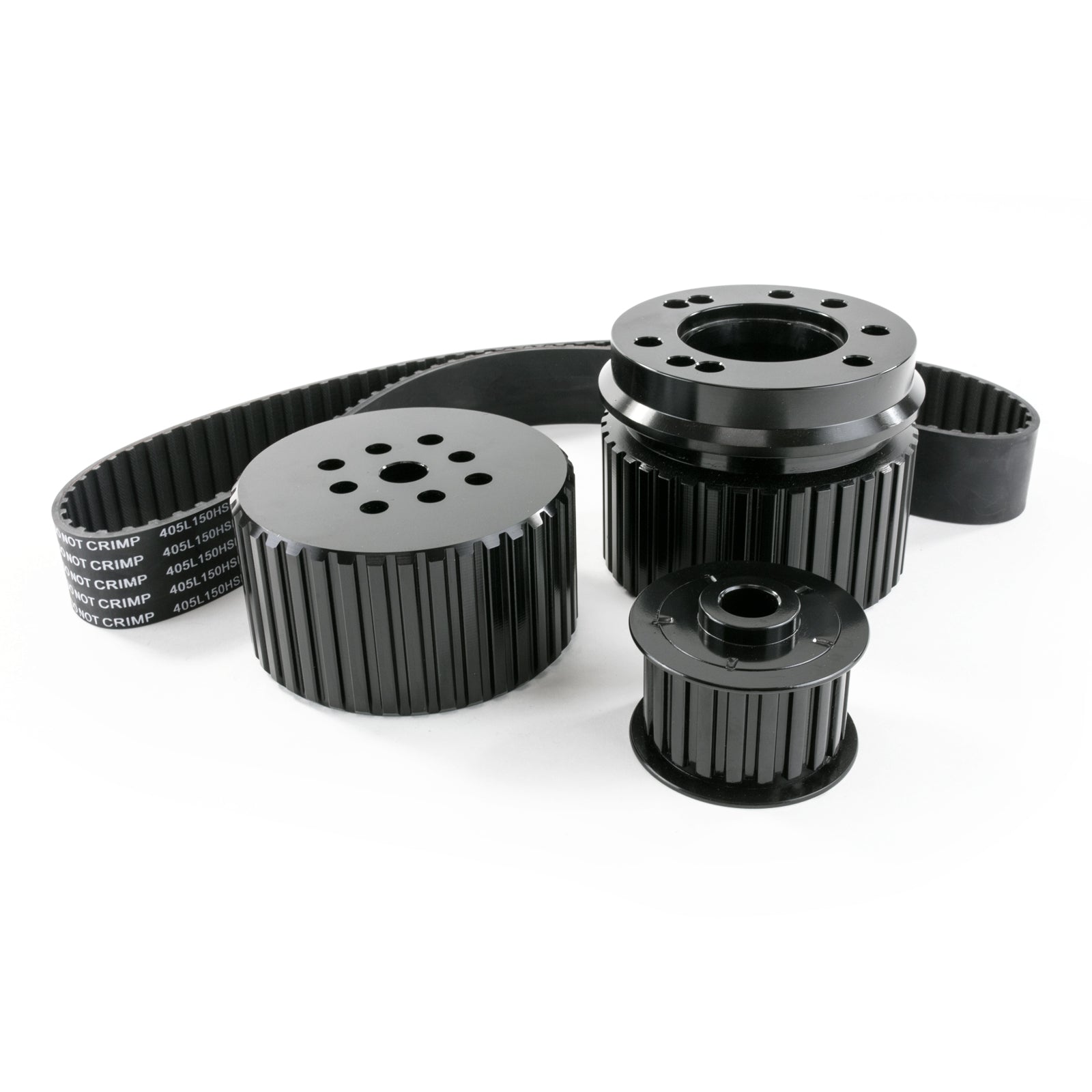 TSP Gilmer Style Pulley Kit; Billet Aluminum; SBF; Black