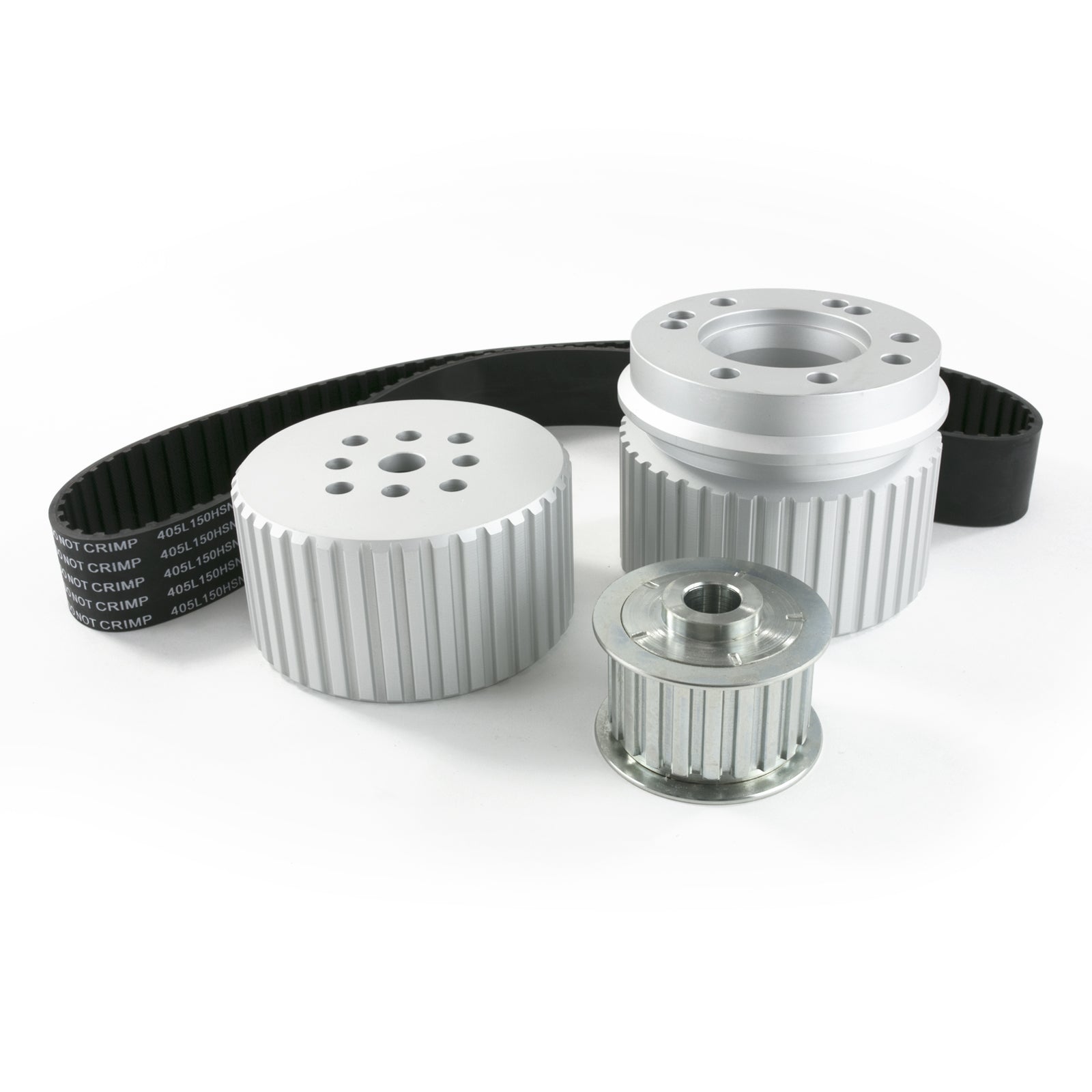 TSP Gilmer Style Pulley Kit; Billet Aluminum; SBF; Satin