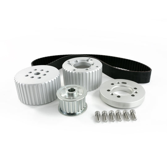 TSP Gilmer Style Pulley Kit; Billet Aluminum; SBM; Satin Top Street Performance
