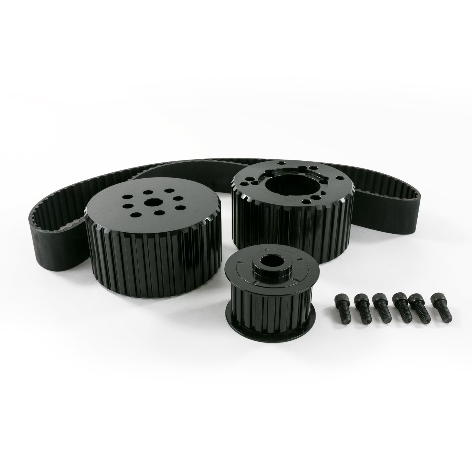 TSP Gilmer Style Pulley Kit; Billet Aluminum; BBM; Black Top Street Performance