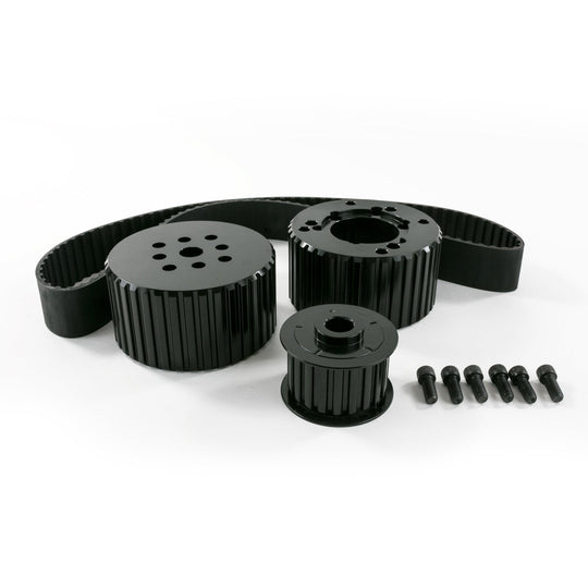 TSP Gilmer Style Pulley Kit; Billet Aluminum; BBM; Black Top Street Performance