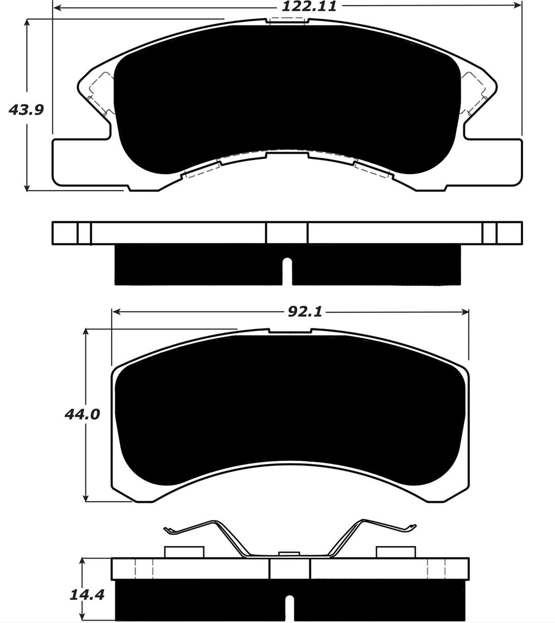 Porterfield Brake Pads for 2016 MITSUBISHI Mirage FR SPORT