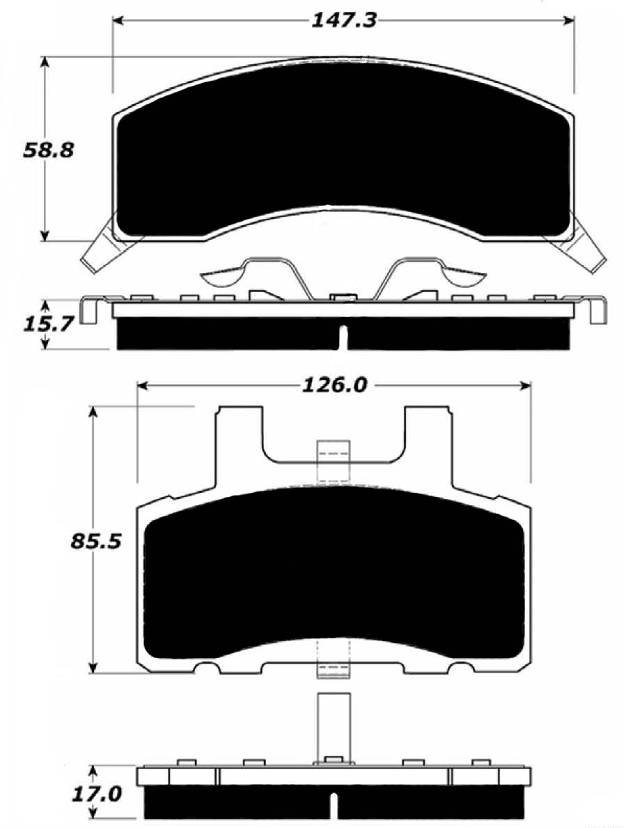 Porterfield Brake Pads for 1990 GMC C3500 2WD SRW 2 1/2" R/Shoe FR SPORT
