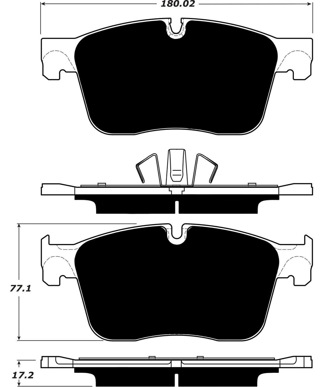 Porterfield Brake Pads for 2017 JAGUAR F-Pace 18" 350mm FD FR SPORT