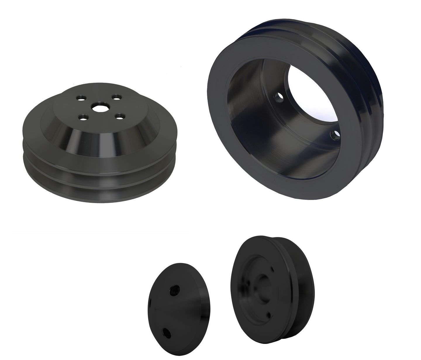 Oldsmobile V-Belt Pulley Kit - Black (2V) - DFW Speed Syndicate