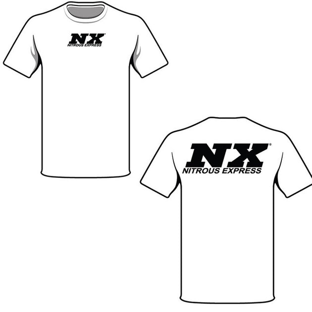 Nitrous Express LARGE WHITE T-SHIRT W/ BLACK NX - DFW Speed Syndicate
