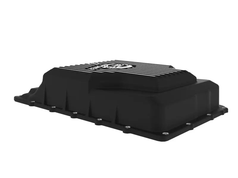 aFe 17-24 Ford F-150 10R60/10R80 Pro Series Rear Transmission Pan Black w/ Machined Fins aFe