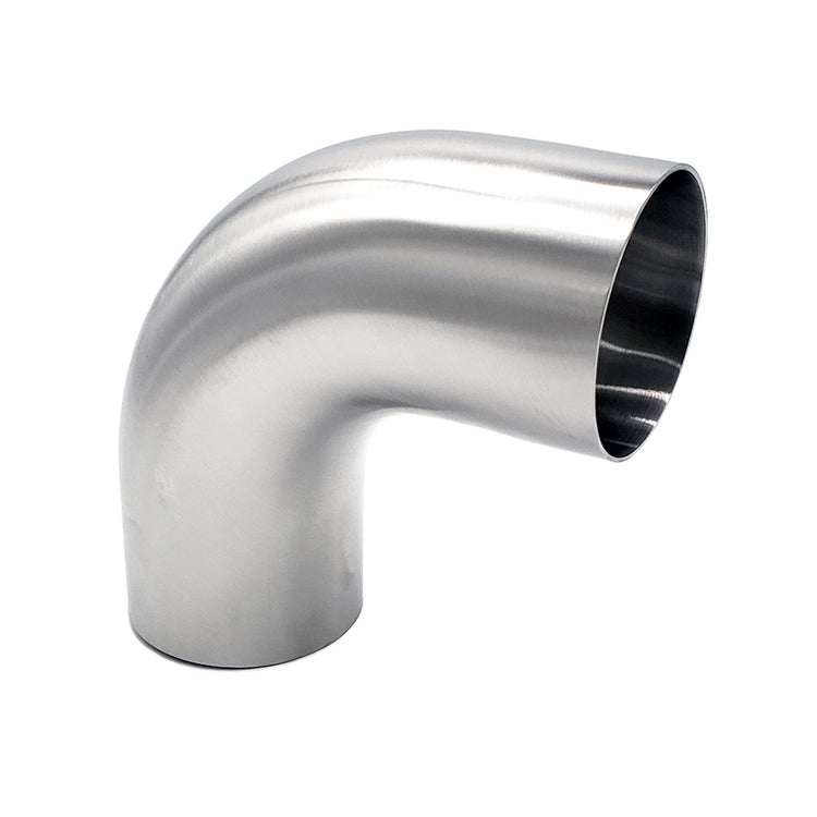 2.250" 16ga Tight Radius 90° Mandrel Bend w/ 2" Tangents - (2.250" CLR) - Brushed Finish - 304 Stainless Ace Race Parts
