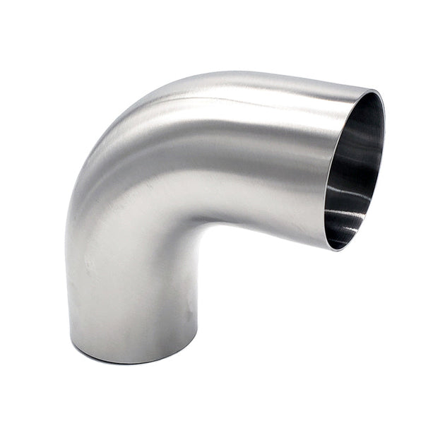 2.250" 16ga Tight Radius 90° Mandrel Bend w/ 2" Tangents - (2.250" CLR) - Brushed Finish - 304 Stainless Ace Race Parts