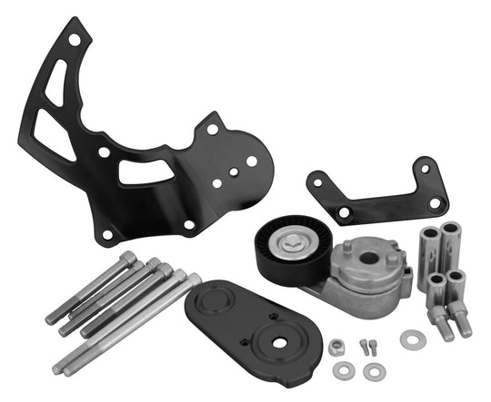 Chevy LS R4 AC Compressor Bracket  Billet; Black - DFW Speed Syndicate