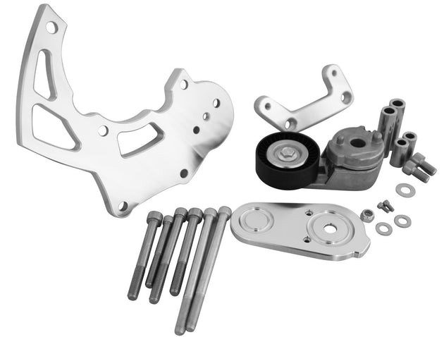 Chevy LS R4 AC Compressor Bracket  Billet; Clearcoat - DFW Speed Syndicate