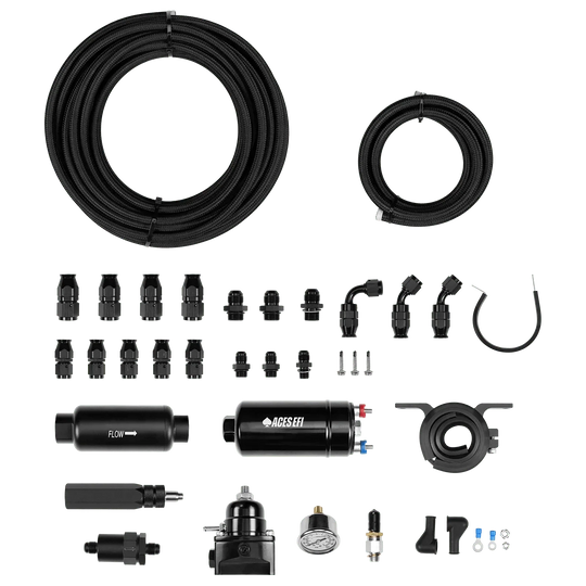 Aces Fuel Injection, Inc. 255 In-line Fuel Pump System with PTFE Hose 255 In-line Fuel Pump System with PTFE Hose