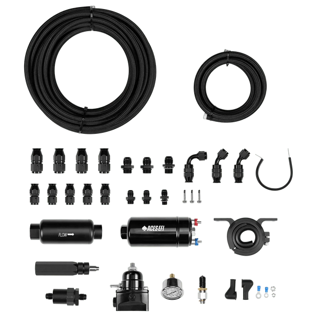 Aces Fuel Injection, Inc. 255 In-line Fuel Pump System with PTFE Hose 255 In-line Fuel Pump System with PTFE Hose