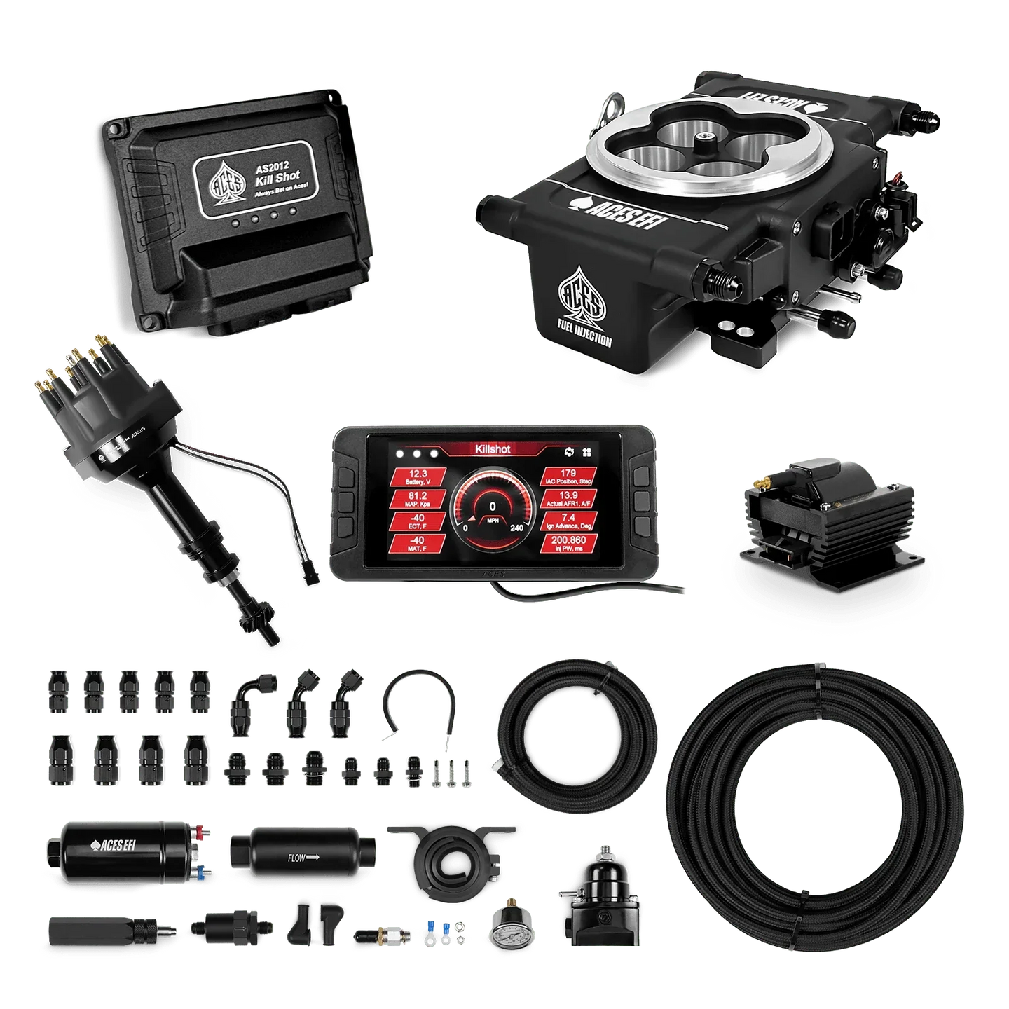 Killshot 4-bbl EFI Master Kits (Black) Aces EFI B2B