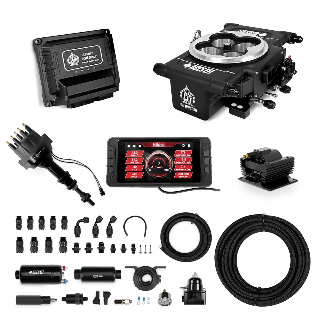 Killshot 4-bbl EFI Master Kits (Black) Aces EFI B2B