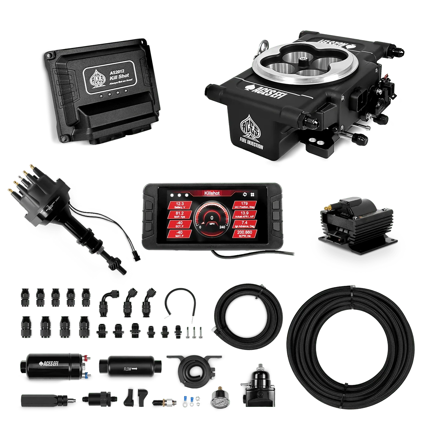 Killshot 4-bbl EFI Master Kits (Black) Aces EFI B2B