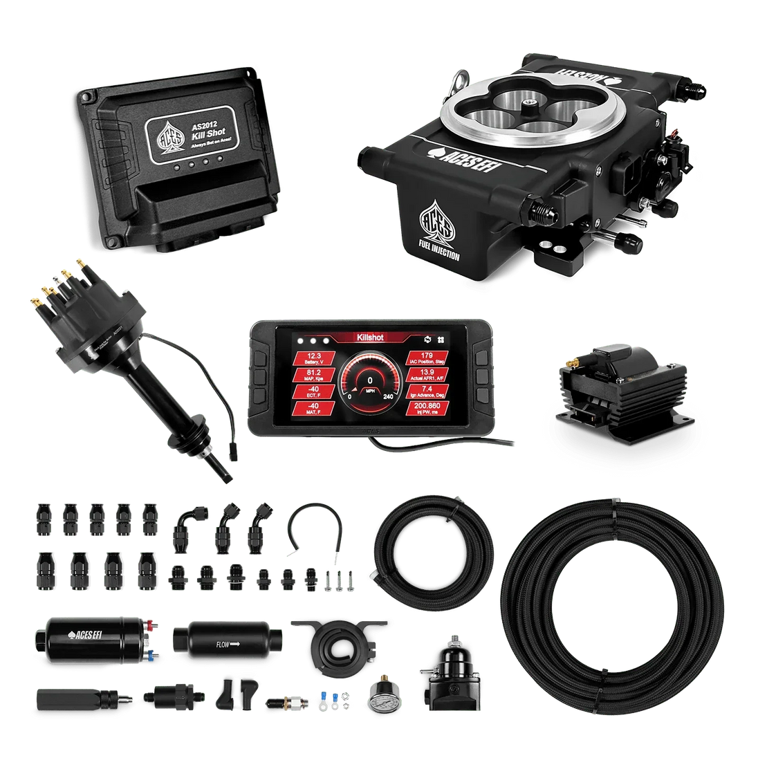Killshot 4-bbl EFI Master Kits (Black) Aces EFI B2B