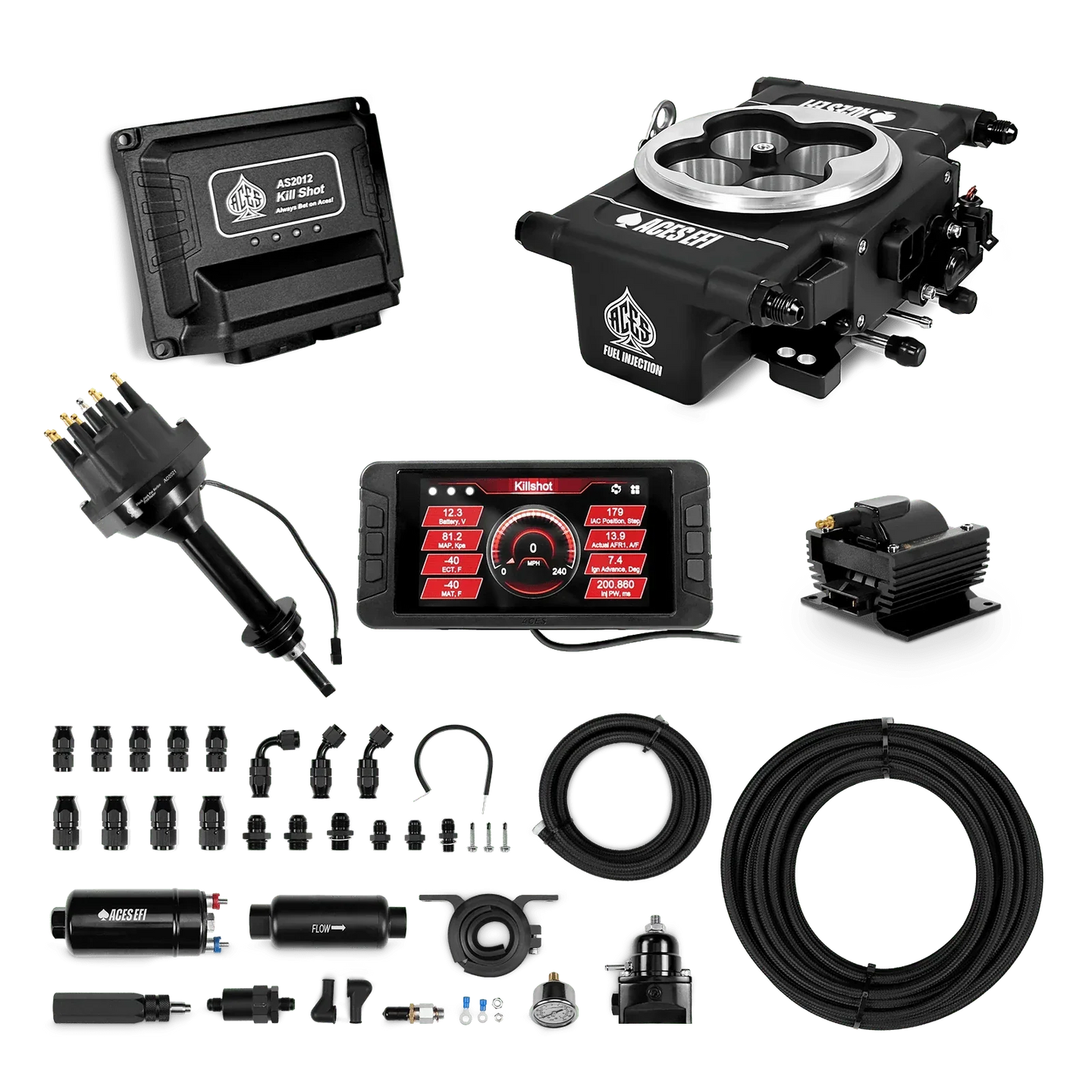 Killshot 4-bbl EFI Master Kits (Black) Aces EFI B2B