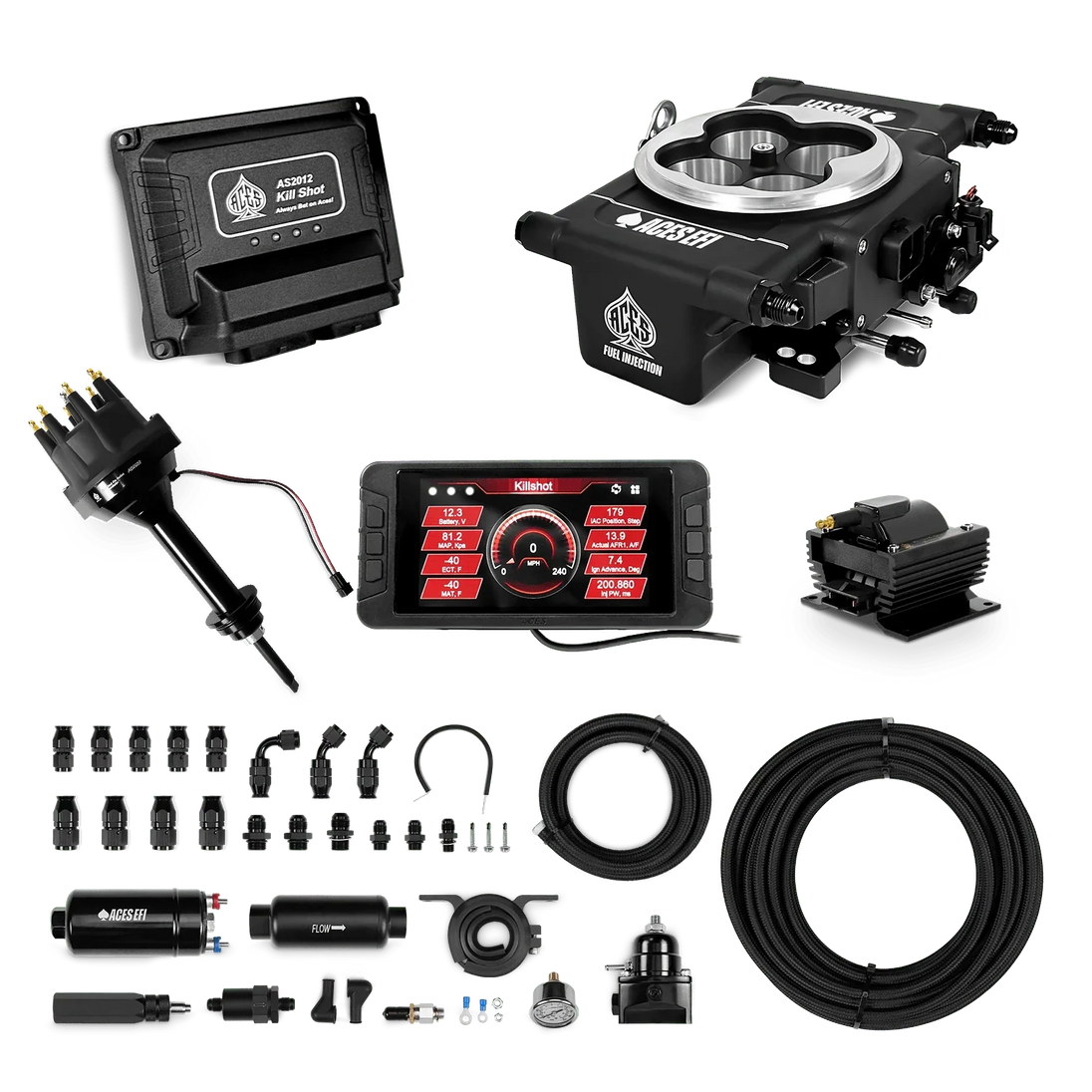 Killshot 4-bbl EFI Master Kits (Black) Aces EFI B2B