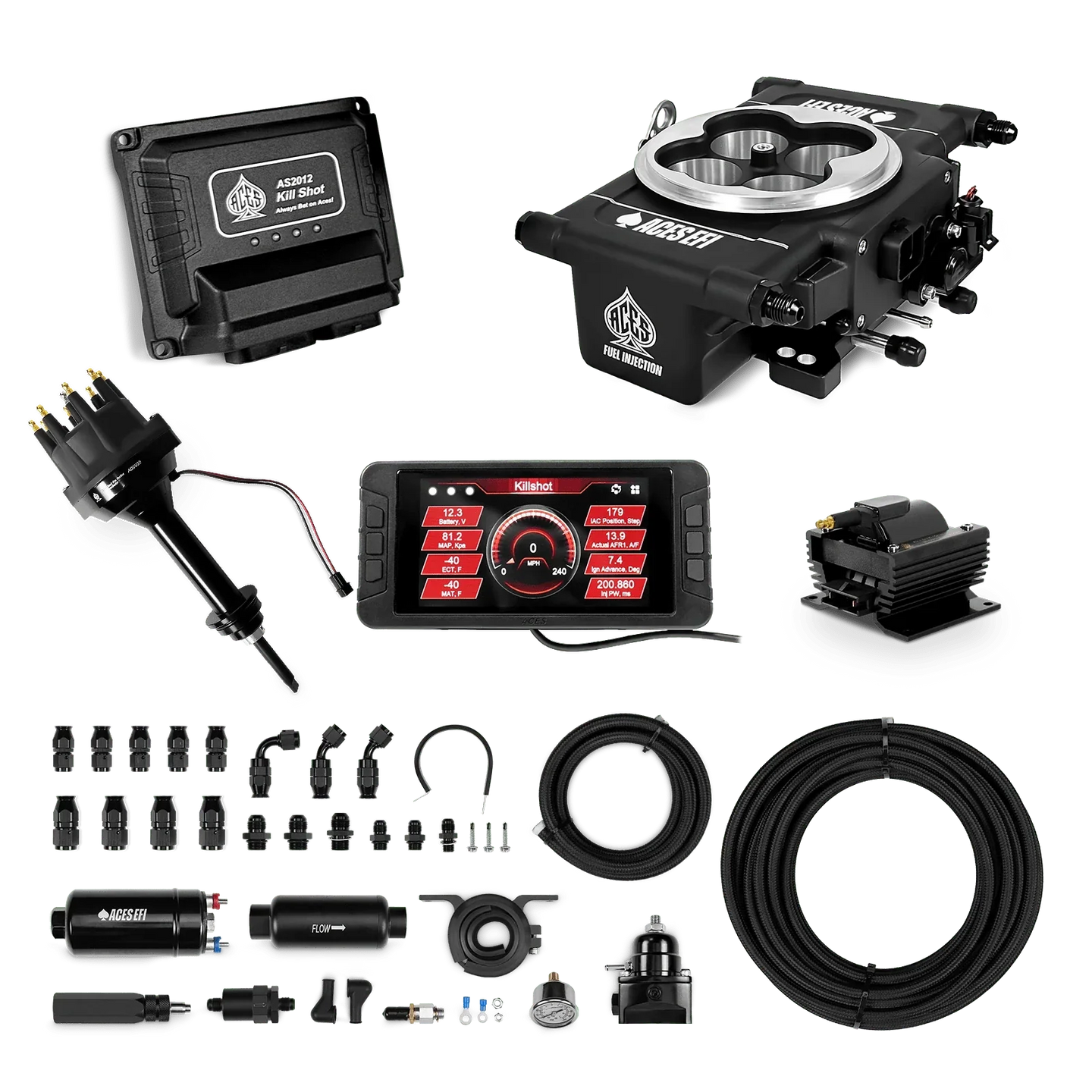 Killshot 4-bbl EFI Master Kits (Black) Aces EFI B2B