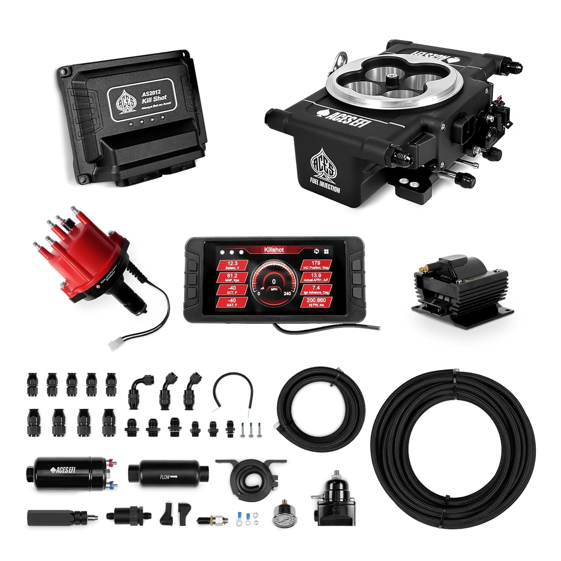 Killshot 4-bbl EFI Master Kits (Black) Aces EFI B2B