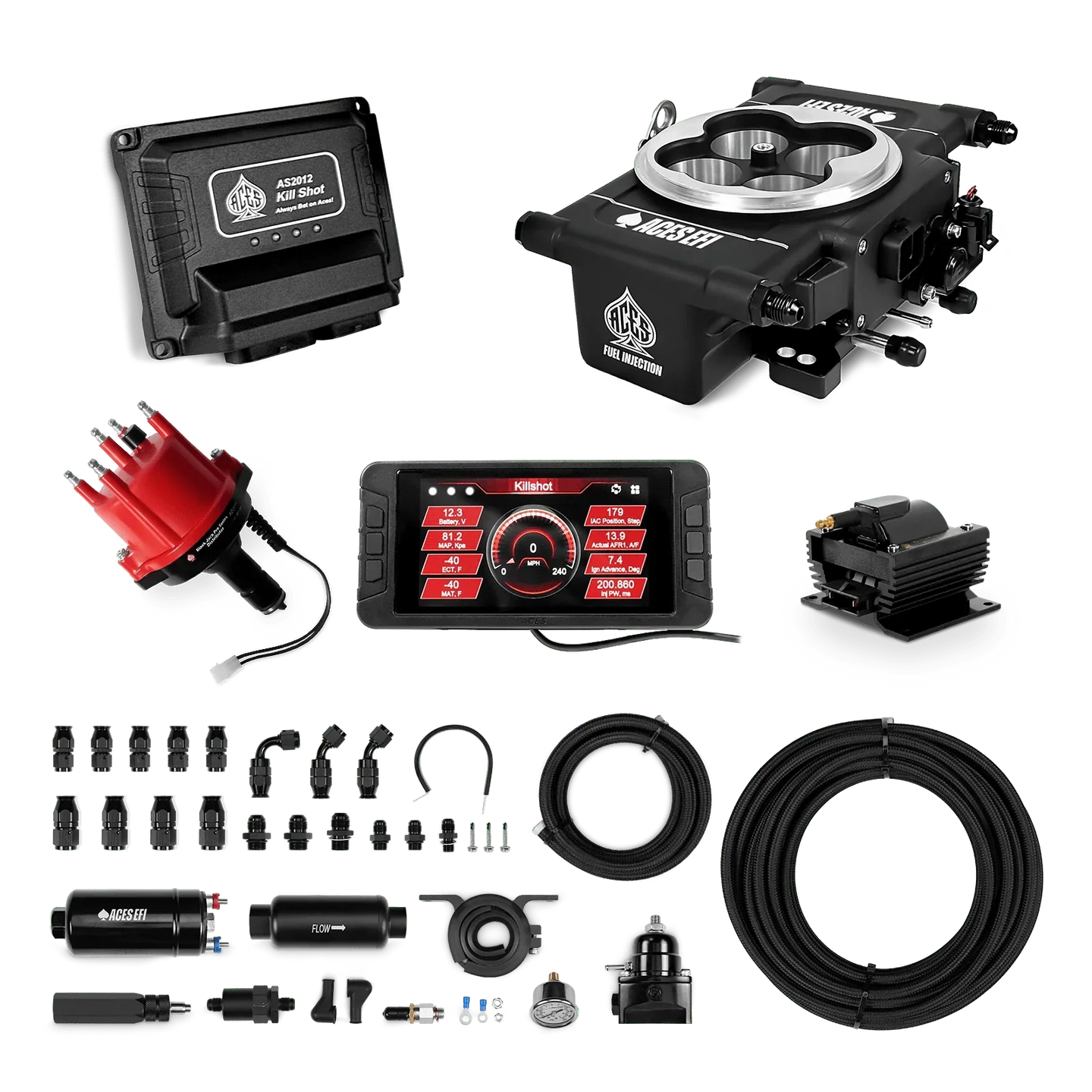 Killshot 4-bbl EFI Master Kits (Black) Aces EFI B2B