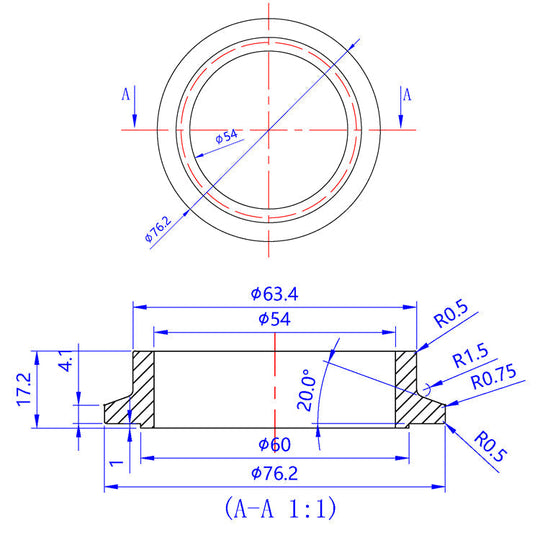 Turbo Inlet Flange - Garrett GT30/GTX30, GT35/GTX35, G25-550 and G25-660 - 304 Stainless Ace Race Parts