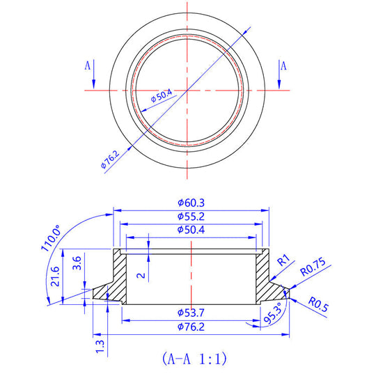Turbo Inlet Flange - TiAL V-Band Housing for Garrett GT28/GTX28, GT30/GTX30, GT35/GTX35 - 304 Stainless Ace Race Parts