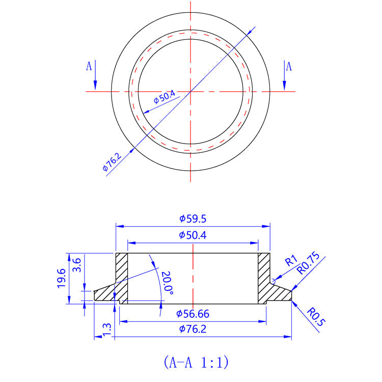 Turbo Inlet Flange - (PTE) Precision Turbo Medium Frame Turbo Housings  - 304 Stainless Ace Race Parts