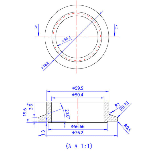 Turbo Inlet Flange - (PTE) Precision Turbo Medium Frame Turbo Housings  - 304 Stainless Ace Race Parts