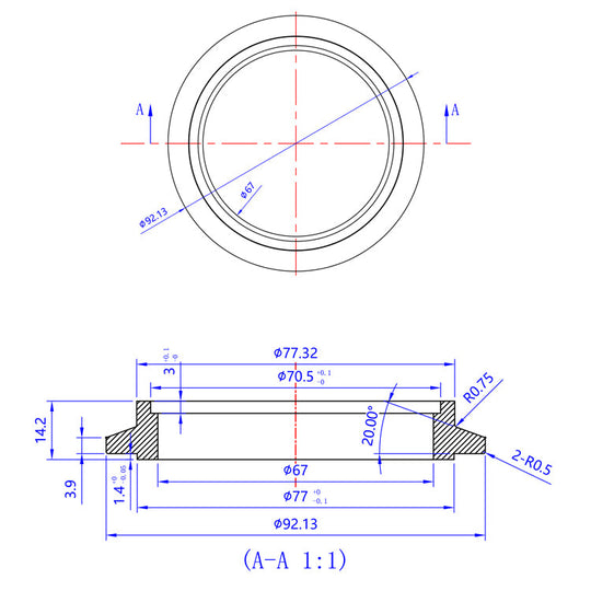 Turbo Inlet Flange - Garrett Super Core G40-900, G40-1150, G42-1200, & G42-1450 (V-Band Inlet) - 304 Stainless Ace Race Parts