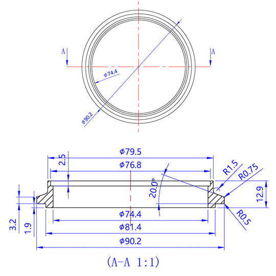 Turbo Outlet Flange - Garrett GTX29, GT30/GTX30, GT35/GTX35, GT40/GTX40 - 304 Stainless Ace Race Parts