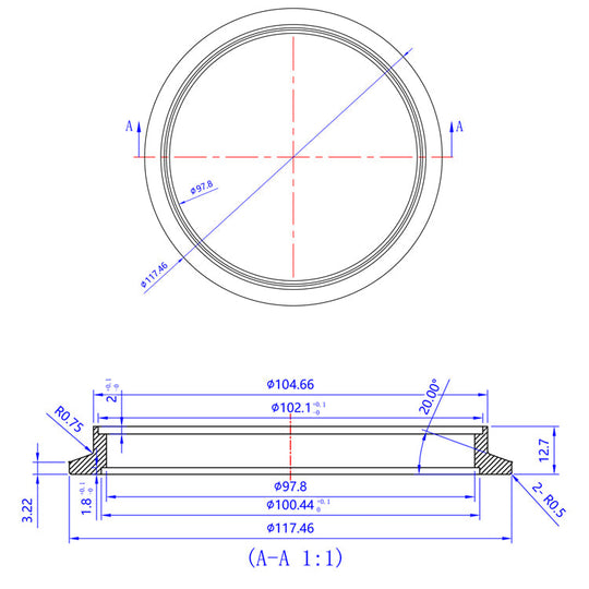 Turbo Outlet Flange - BorgWarner S400 SX & Garrett Super Core G40, G42, G45 Models - 304 Stainless Ace Race Parts