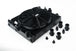 Universal Half Radiator - Evo 7/8/9 / 92-00 Civic - W/ SPAL Fan & Shroud - Black - DFW Speed Syndicate