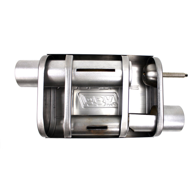BBK UNIVERSAL 2-1/2 VARITUNE ADJUSTABLE MUFFLER DOUBLE OFFSET (STAINLESS) - DFW Speed Syndicate