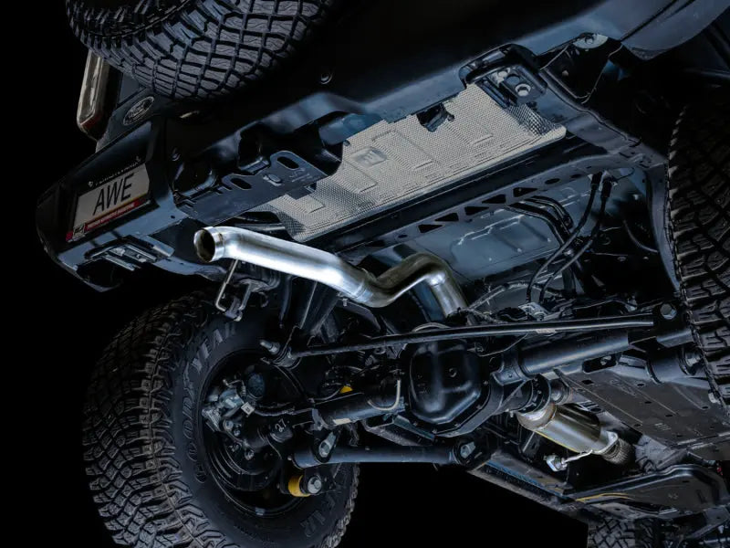 AWE Tuning 2021+ Ford Bronco 0FG Exhaust (No Tips) w/ Bash Guard AWE Tuning