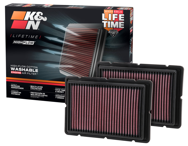K&N Replacement Air Filter 05-09 Ferrari F360 11.125in O/S Length x 7.625 O/S Width x 1.313in H - DFW Speed Syndicate