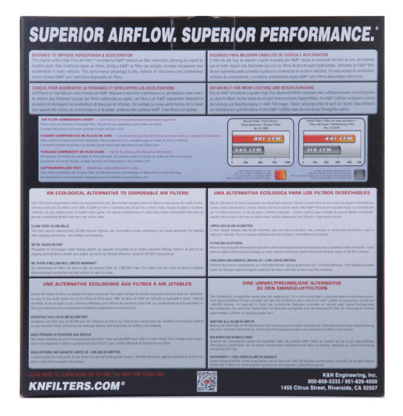 K&N Replacement Air Filter MERCEDES-BENZ CL600 5.5L-V12; 2003 (2 PER BOX) - DFW Speed Syndicate