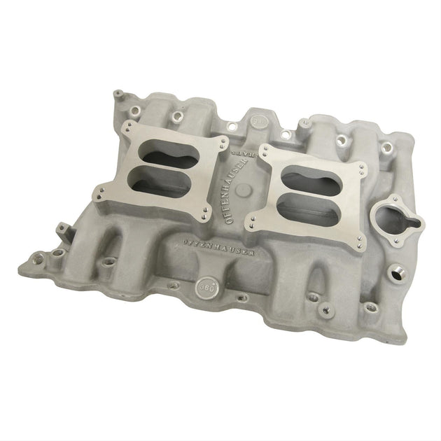 Offenhauser 3614 – Dodge 1955-57 Dual Quad Low Rise 500 Manifold315 Cubic Inches and 500 Engines. Also fits 1958 – 325 cu in engines. DFW Speed Syndicate