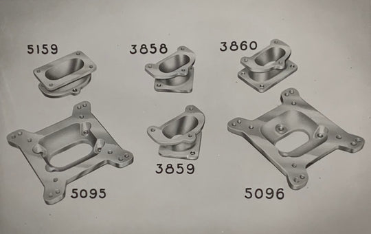 The Offenhauser 3860 accepts 3 bolt carb on 4 bolt adaption A base DFW Speed Syndicate