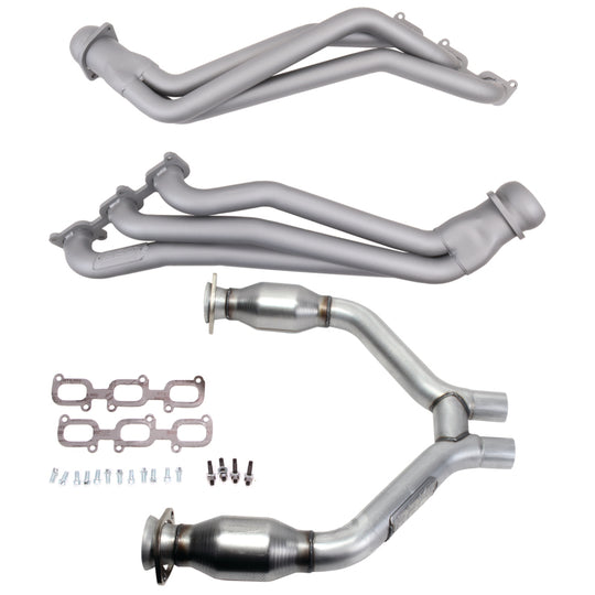 BBK 15-17 Ford Mustang V6 1-3/4 Long Tube Headers w/High Flow Catted H Pipe (Ti Ceramic) - DFW Speed Syndicate